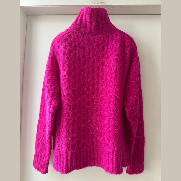 Oilily Alpaca Wool Cable Knit Turtleneck Sweater Size S, Fuchsia - Picture 6 of 14